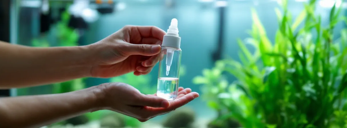 Wassertest wird vor einem frisch bepflanzten, noch unbesetzten Becken vorbereitet