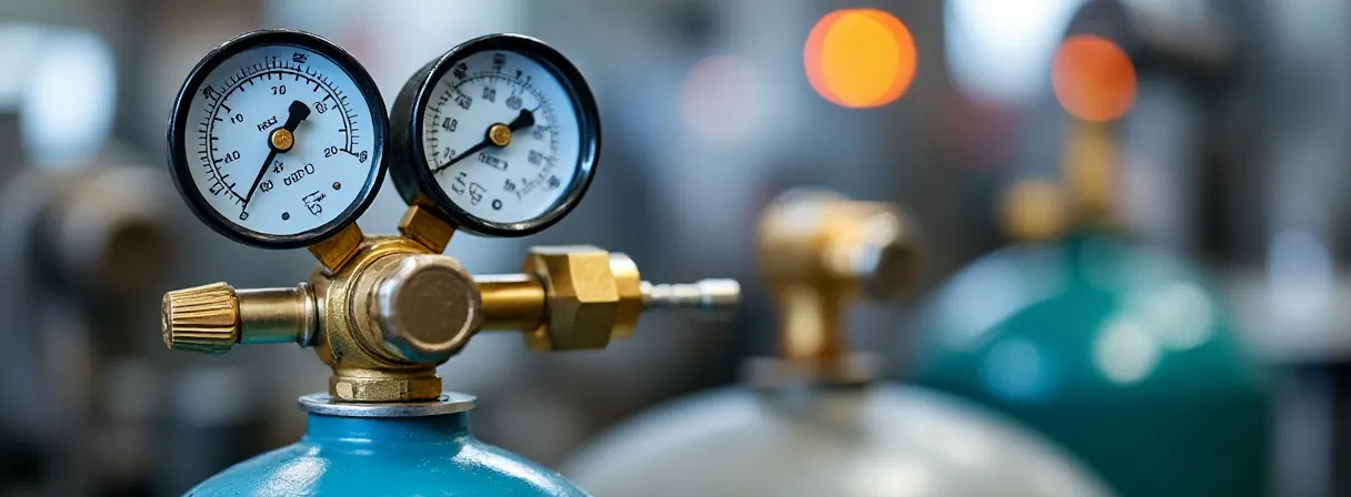 Druckminderer mit Manometern auf einer CO2-Flasche