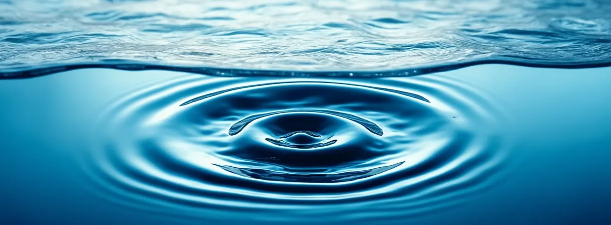 Bewegte Wasseroberfläche durch den Filterauslass